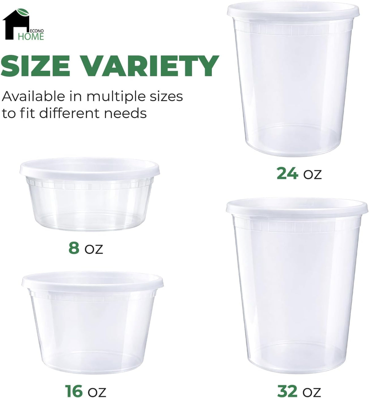 EconoHome Clear Deli Containers with Lids - 240-Pack, 32oz Plastic Containers with Lids for Food Storage, Meal Prep, Leftover, Restaurant Business, Takeout - Fridge, Microwave & Freezer-Safe