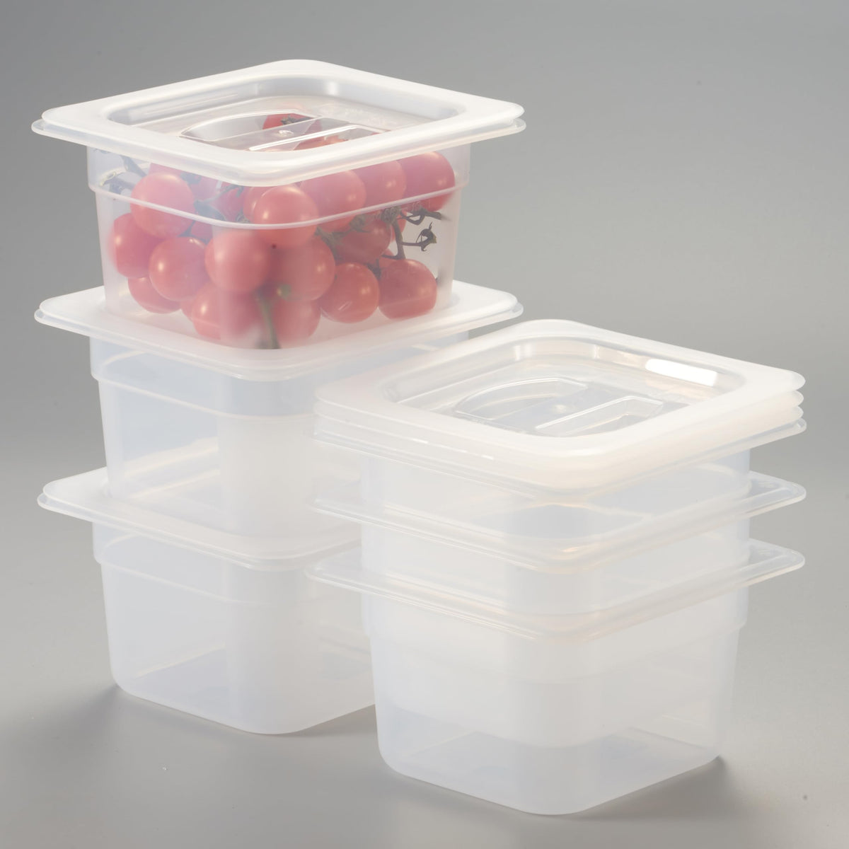 CURTA 4-Pack Full Size 6" Deep Food Pan with Handled Lid – NSF Commercial-Grade Translucent Polypropylene, Stackable Freezer-Safe Storage for Restaurants, Catering & Buffets