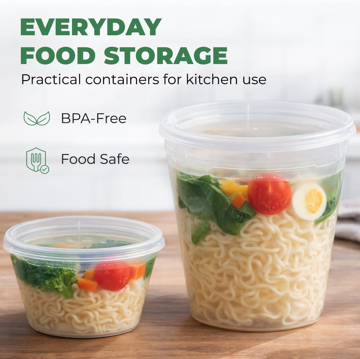 EconoHome Clear Deli Containers with Lids - 240-Pack, 32oz Plastic Containers with Lids for Food Storage, Meal Prep, Leftover, Restaurant Business, Takeout - Fridge, Microwave & Freezer-Safe