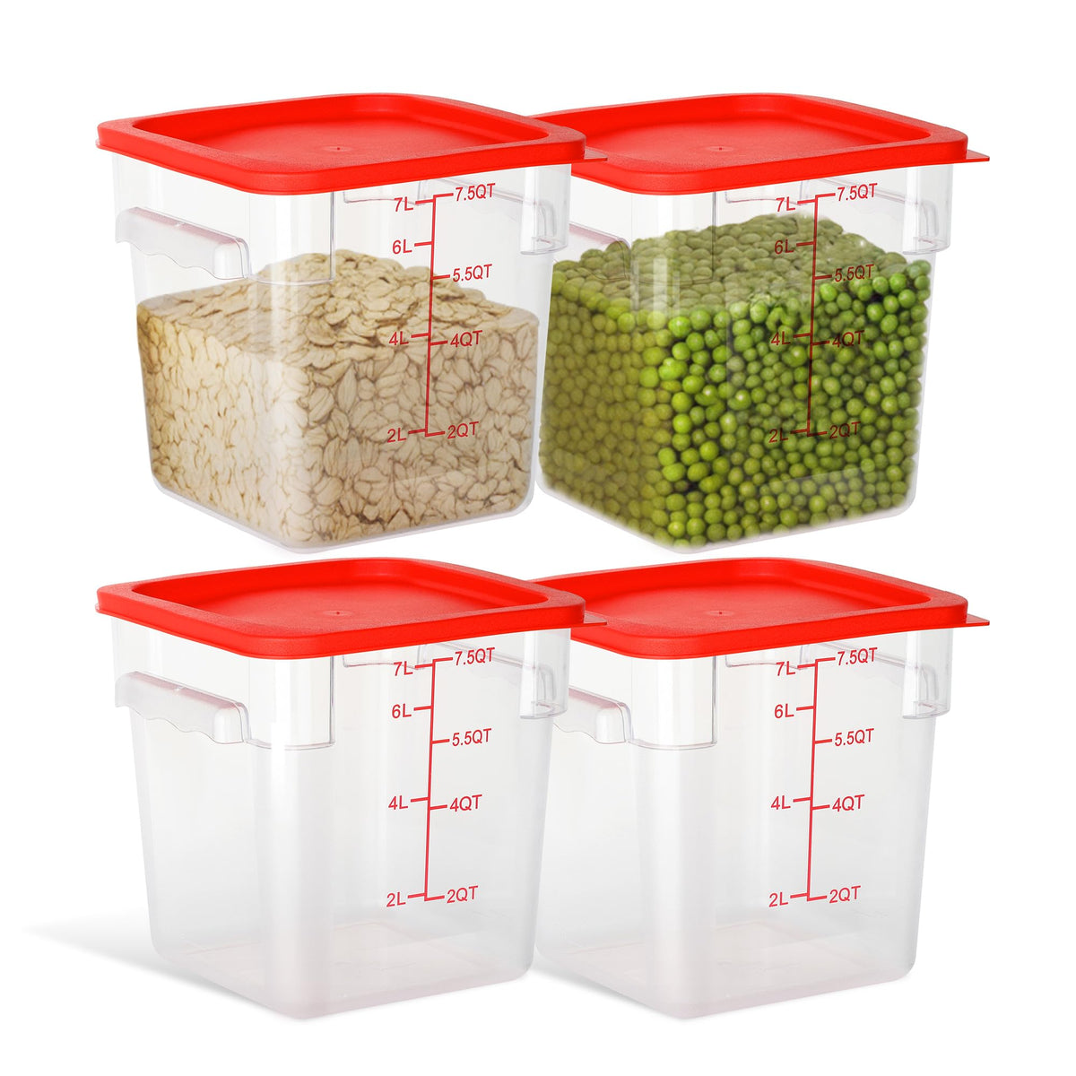 4 Pack 22QT Square Food Storage Containers with Lids