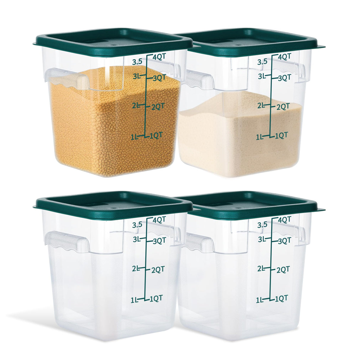 4 Pack 8QT Square Food Storage Containers with Lids