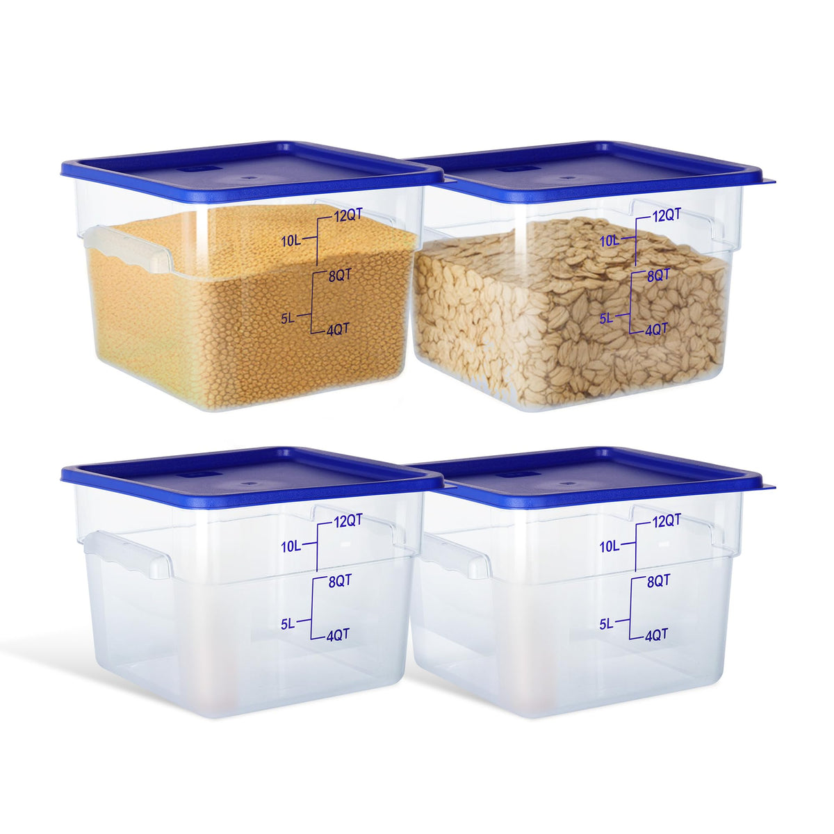 4 Pack 22QT Square Food Storage Containers with Lids
