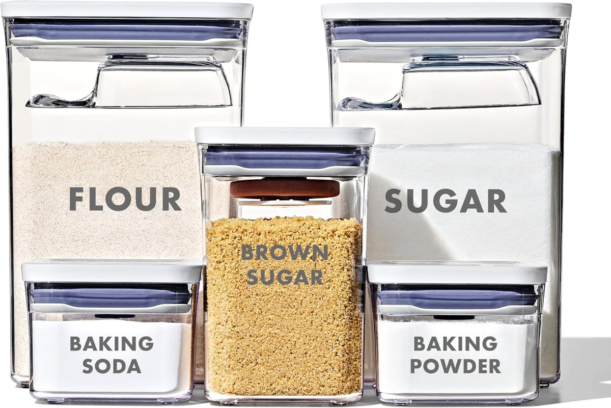 OXO Good Grips 8-Piece Prelabeled Baking POP Container Set