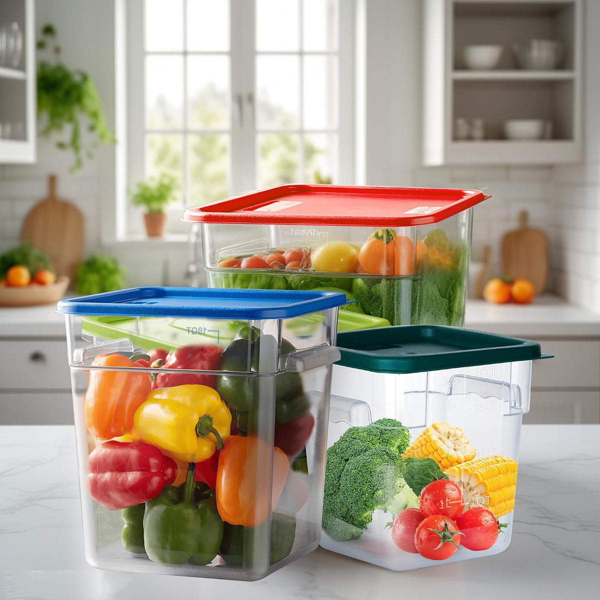 4 Pack 8QT Square Food Storage Containers with Lids